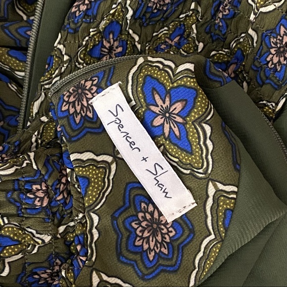 NWT Spencer + Shaw Olive Green/Royal Blue Dress XS - Picture 13 of 16